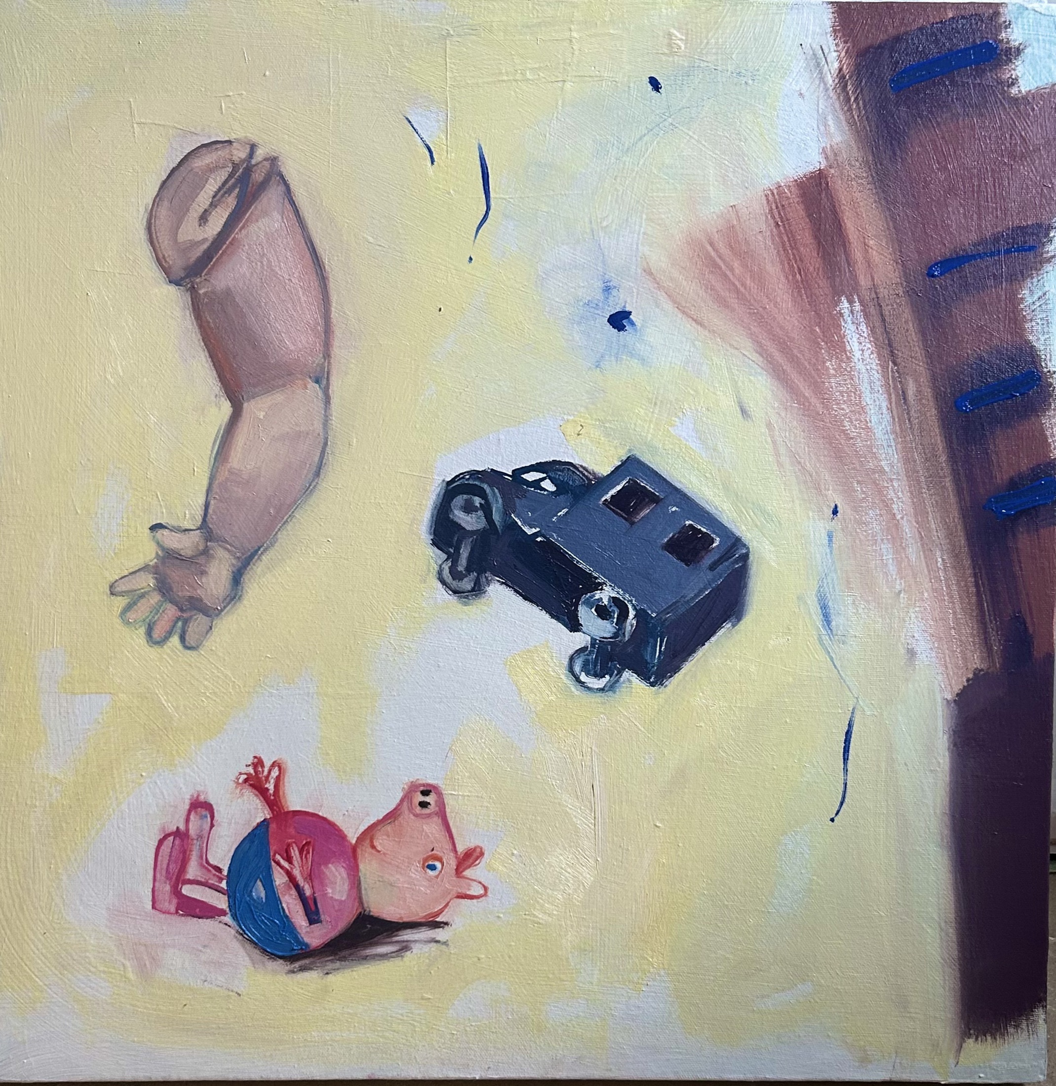 Expressive figurative painting from the Collateral Damage series